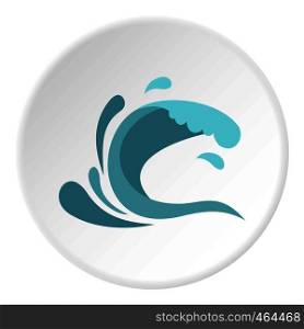 Little wave icon in flat circle isolated vector illustration for web. Little wave icon circle