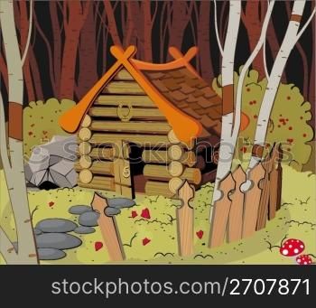 Little wooden House in the Dark Forest