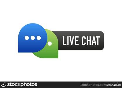 Live chat in flat style. Online support call center. Customer service. Client comment. Live button. Client support online helpline. Live chat in flat style. Online support call center. Customer service. Client comment. Live button. Client support online helpline.