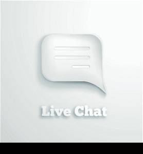 Live chat message speech talk text bubble communication icon vector illustration