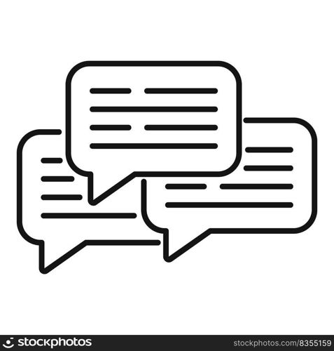 Live forum chat icon outline vector. Online business. Media group. Live forum chat icon outline vector. Online business