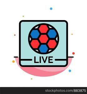 Live, Game, Screen, Football Abstract Flat Color Icon Template