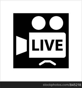 Live Icon, On Air Vector Art Illustration