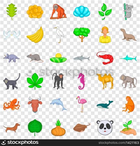 Live icons set. Cartoon style of 36 live vector icons for web for any design. Live icons set, cartoon style