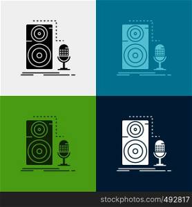 Live, mic, microphone, record, sound Icon Over Various Background. glyph style design, designed for web and app. Eps 10 vector illustration. Vector EPS10 Abstract Template background