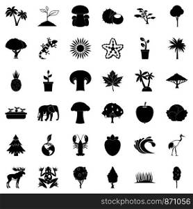 Live nature icons set. Simple style of 36 live nature vector icons for web isolated on white background. Live nature icons set, simple style