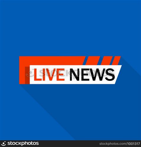 Live news logo. Flat illustration of live news vector logo for web design. Live news logo, flat style