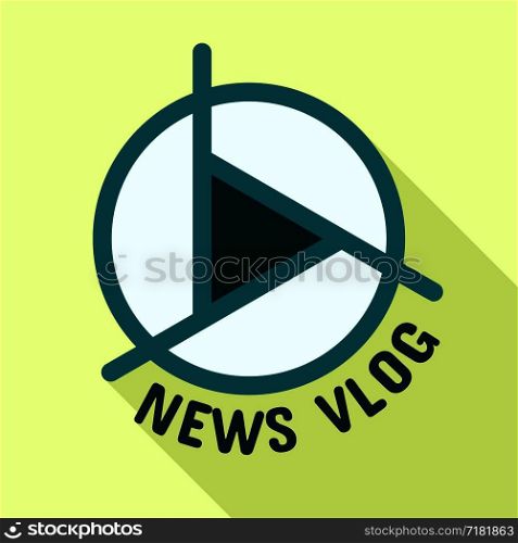 Live news vlog logo. Flat illustration of live news vlog vector logo for web design. Live news vlog logo, flat style