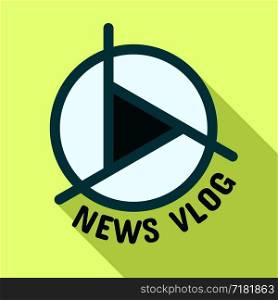 Live news vlog logo. Flat illustration of live news vlog vector logo for web design. Live news vlog logo, flat style