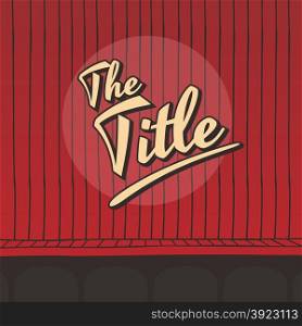 live stage red curtain theme vector art illustration. title live stage red curtain