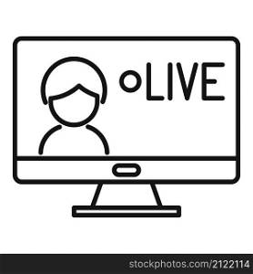 Live stream icon outline vector. Video online. Live air event. Live stream icon outline vector. Video online
