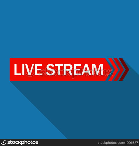 Live stream logo. Flat illustration of live stream vector logo for web design. Live stream logo, flat style
