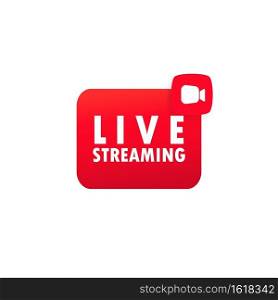 Live stream web button. Blogging. Live video. Streaming. Social media concept. Vector on isolated white background. EPS 10.. Live stream web button. Blogging. Live video. Streaming. Social media concept. Vector on isolated white background. EPS 10