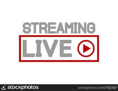 Live streaming and online video icon in flat design. Eps10. Live streaming and online video icon in flat design
