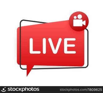 Live streaming logo. Business icon. Stream interface. Vector stock illustration. Live streaming logo. Business icon. Stream interface. Vector stock illustration.
