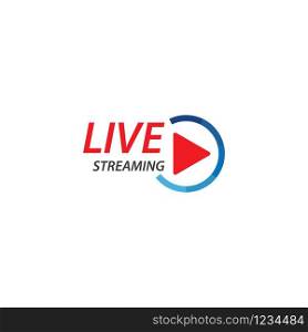 Live streaming play logo icon vector template