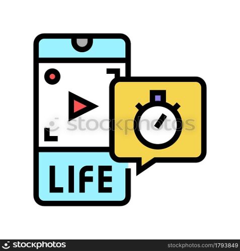 live video ephemeral color icon vector. live video ephemeral sign. isolated symbol illustration. live video ephemeral color icon vector illustration