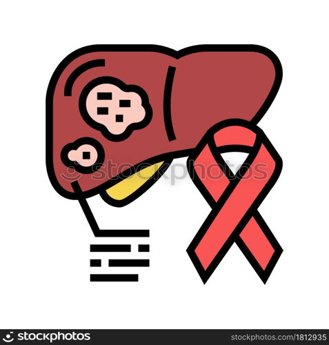 liver cancer color icon vector. liver cancer sign. isolated symbol illustration. liver cancer color icon vector illustration
