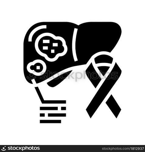 liver cancer glyph icon vector. liver cancer sign. isolated contour symbol black illustration. liver cancer glyph icon vector illustration