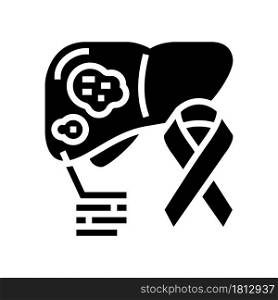 liver cancer glyph icon vector. liver cancer sign. isolated contour symbol black illustration. liver cancer glyph icon vector illustration