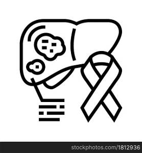 liver cancer line icon vector. liver cancer sign. isolated contour symbol black illustration. liver cancer line icon vector illustration