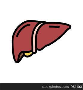 liver human organ color icon vector. liver human organ sign. isolated symbol illustration. liver human organ color icon vector illustration