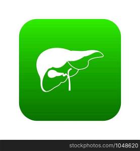 Liver icon digital green for any design isolated on white vector illustration. Liver icon digital green