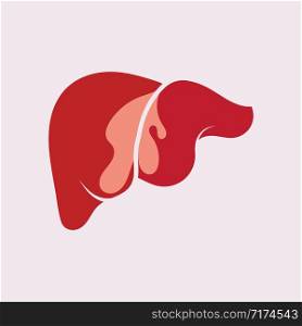 Liver Icon Flat logo Style Organs Of The Human template Design