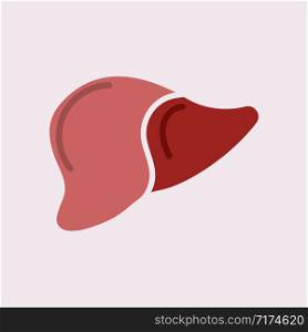 Liver Icon Flat logo Style Organs Of The Human template Design