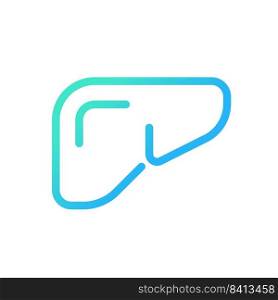 Liver pixel perfect gradient linear ui icon. Internal human body organ. Checkup of digestive system. Line color user interface symbol. Modern style pictogram. Vector isolated outline illustration. Liver pixel perfect gradient linear ui icon
