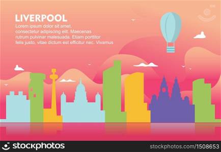 Liverpool City Building Cityscape Skyline Dynamic Background Illustration