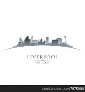 Liverpool England city skyline silhouette. Vector illustration