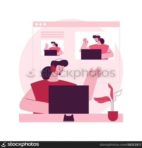 Livestream software abstract concept vector illustration. Video streaming application, livestreaming platform solution, broadcasting software, online live event, technology abstract metaphor.. Livestream software abstract concept vector illustration.
