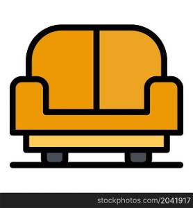 Living armchair icon. Outline living armchair vector icon color flat isolated. Living armchair icon color outline vector