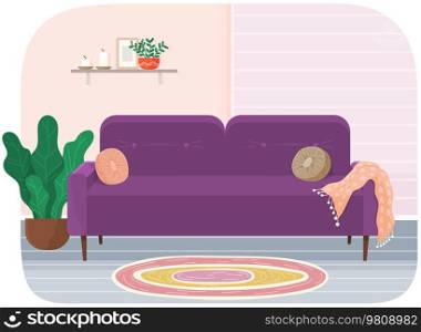 Living room furniture design, modern home interior elements. Contemporary furniture for living room or home office. Sofa with pillows. Modern sofa place to relax. Living room furniture design, modern home interior elements. Sofa