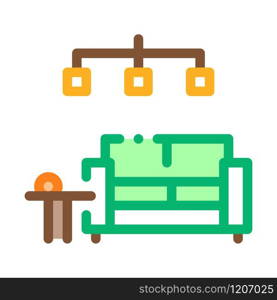 Living Room Icon Vector. Outline Living Room Sign. Isolated Contour Symbol Illustration. Living Room Icon Vector Outline Illustration