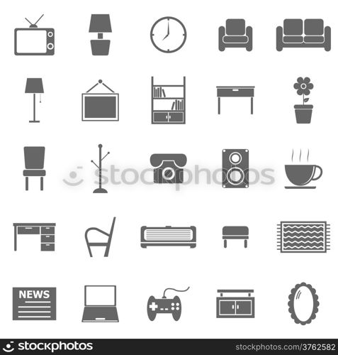 Living room icons on white background, stock vector