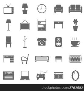 Living room icons on white background, stock vector