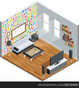 Living room isometric design vector image