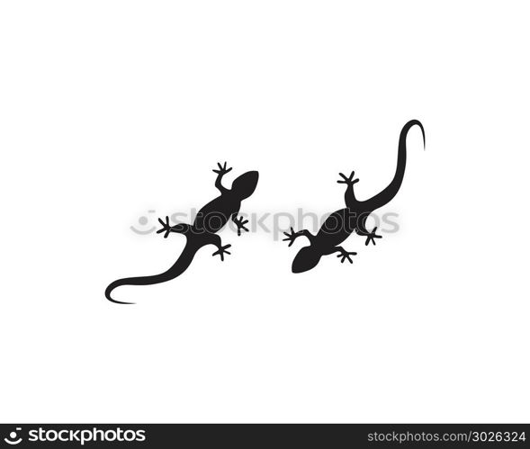 Lizard Chameleon Gecko Silhouette black vector 10