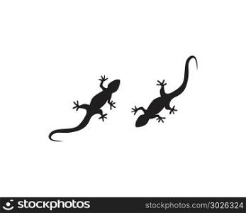 Lizard Chameleon Gecko Silhouette black vector 10