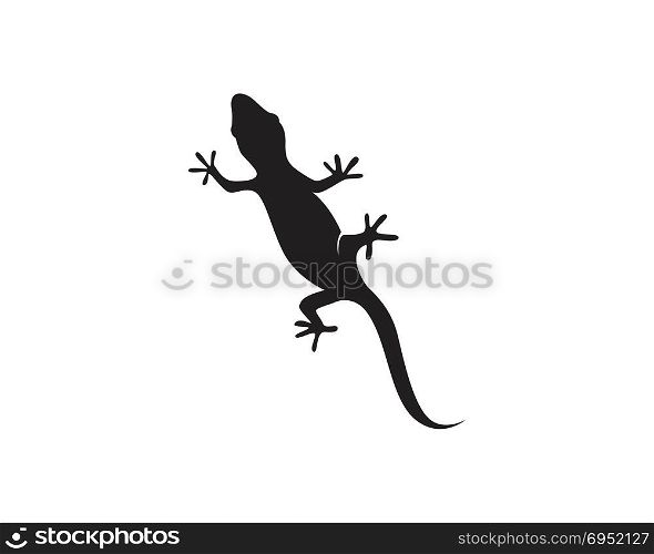 Lizard Chameleon Gecko Silhouette black vector 10