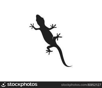 Lizard Chameleon Gecko Silhouette black vector 10