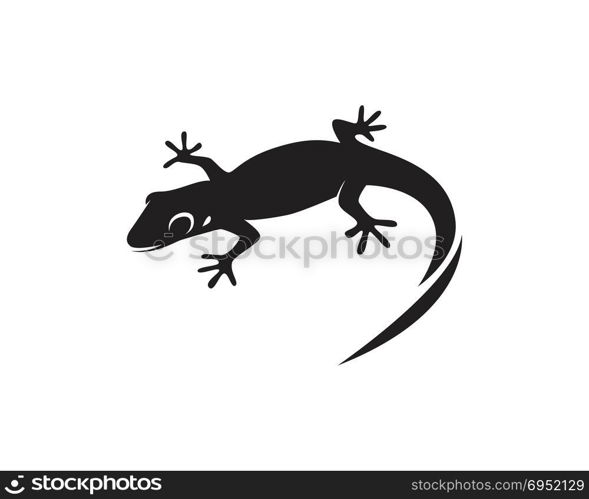 Lizard Chameleon Gecko Silhouette black vector 10