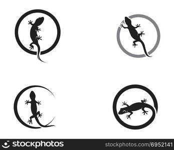 Lizard Chameleon Gecko Silhouette black vector 10