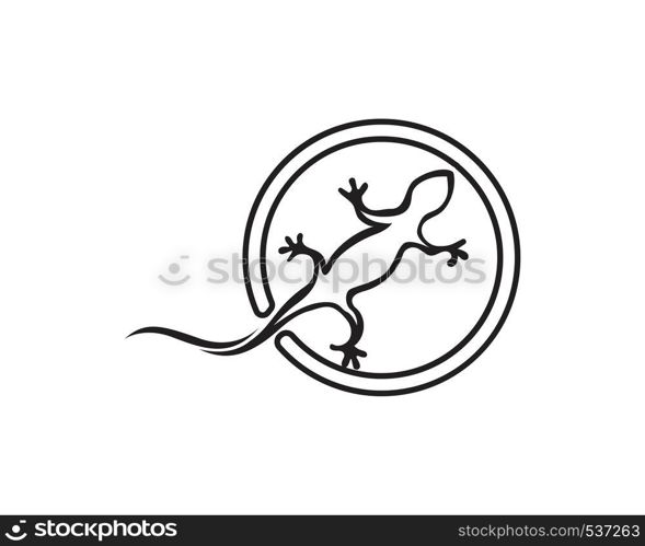 Lizard Chameleon Gecko Silhouette black vector