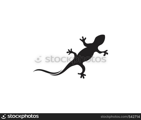 Lizard Chameleon Gecko Silhouette black vector