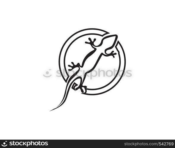 Lizard Chameleon Gecko Silhouette black vector