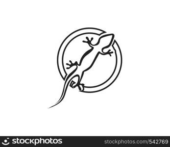 Lizard Chameleon Gecko Silhouette black vector