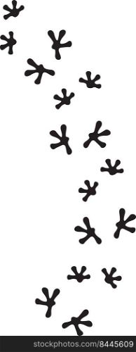  Lizard footprints black and white. Vector illustration.